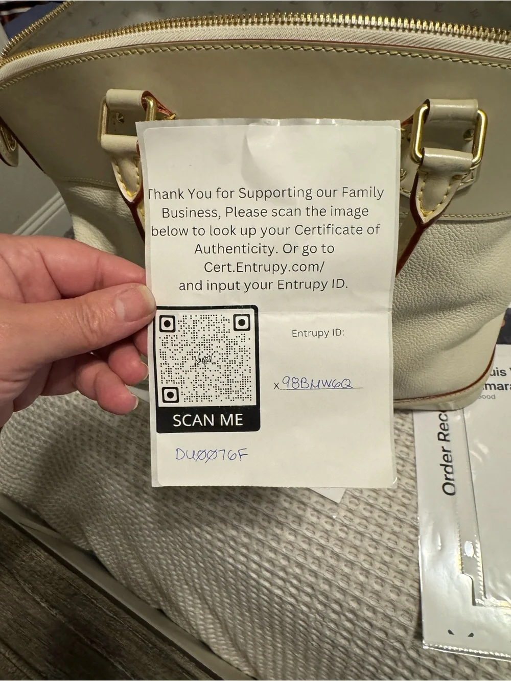 LV Suhali Goatskin Leather Lockit Bag in Ivory with Certificate of Authenticity
